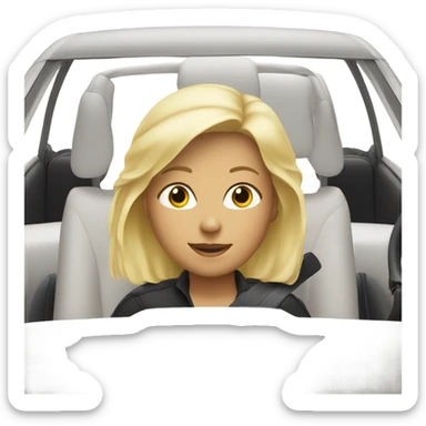 Blonde white car driver  sticker