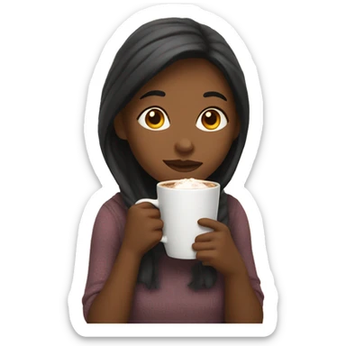 Girl Sipping hot coco sticker