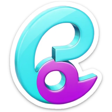 Purple and Cian Symbol of TikTok  sticker