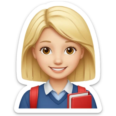 Blonde female student sticker