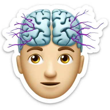 Cranial nerves one head and brain  sticker