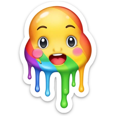 rainbow puke sticker