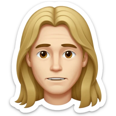 I look like a model with long hairs and a big jawline  sticker