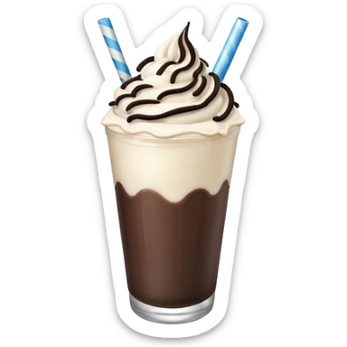 Oreo milkshake emoji, soft shading sticker