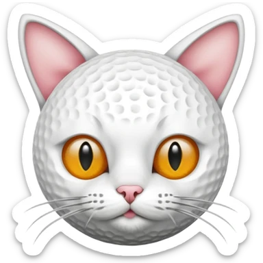 a golf ball inside of a cat  sticker