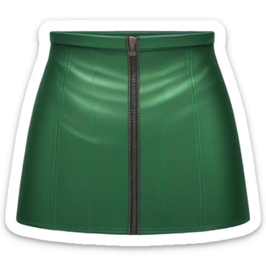 Green leather mini skirt isolated sticker