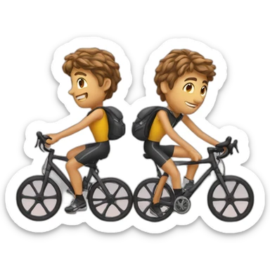 two cyclists sticker
