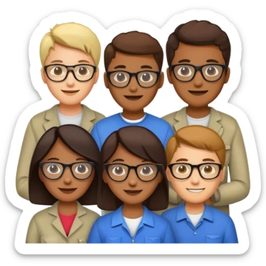 Software Engineering team (multi sex and ethnicity, relax) sticker