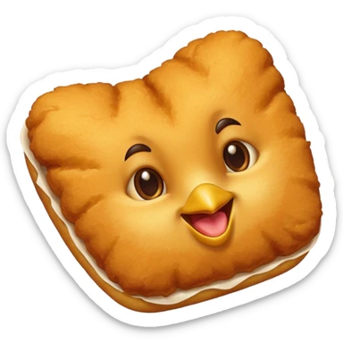 Chicken Nugget food emoji without a face sticker