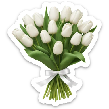 White tulips with some white roses sticker