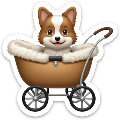 dog in a pram sticker
