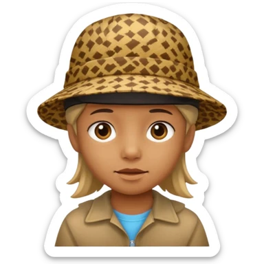 print hat with kid sticker