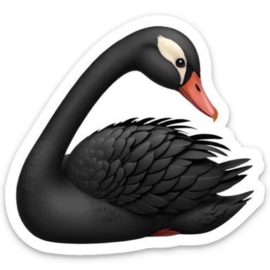 Black swan facing left sticker
