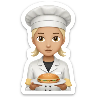 hazme una persona atendiendo en un comedor universitario sticker