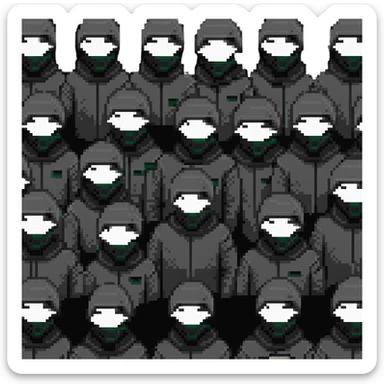 group of men with black ski masks sticker