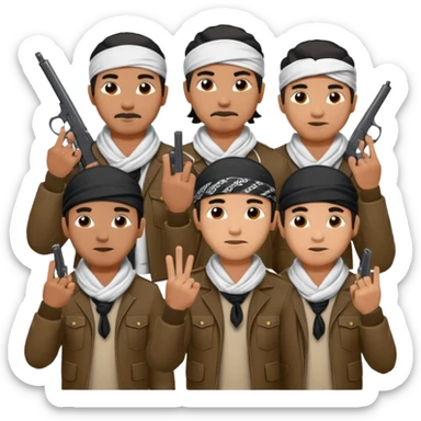 Norteño gang with 14, hand gang signs and guns sticker