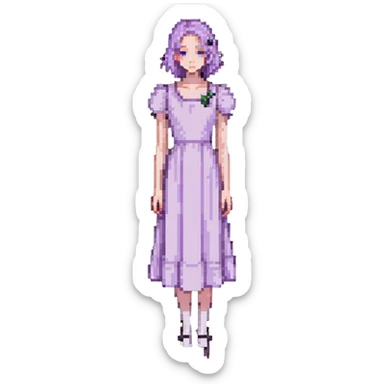 very pale almost white lavender rosy dress sticker
