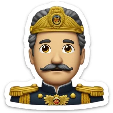 Dictator with mustache sticker