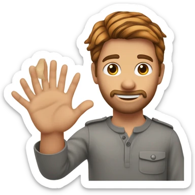 Ein Mann der eine Hand in sein Gesicht hält. Der man ist etwas hell(weiß) hat aber braune Haare sticker