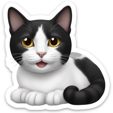 cat black and cat white sticker