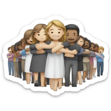 People linking arms sticker