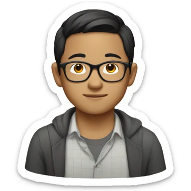 Young Vietnamese male with glasses sticker