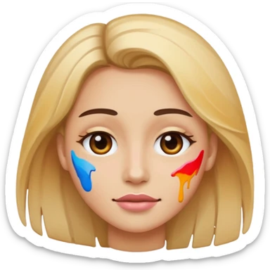 Paint style face sticker