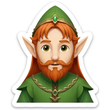 long red bearded elf sticker