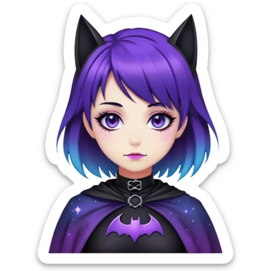 Gorgeous Cute Gothic Edgy Nebula Gradient Beautiful Anime Emo BatLady sticker