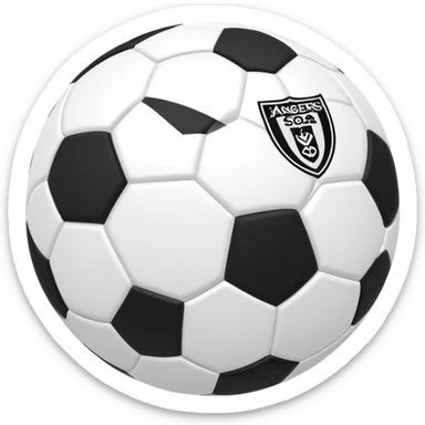 Soccer football with Angers SCO black and white colors sticker