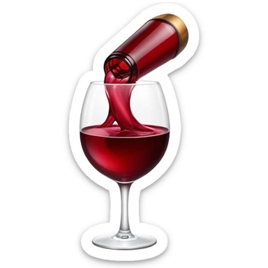 Red wine heart  sticker