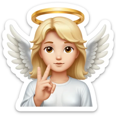 Angel with halo sticking up middle finger sticker