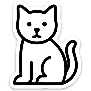 red cat, icon outline only, no fill, elegant, transparent background sticker