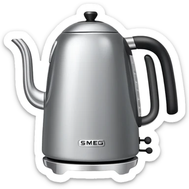 Silver colored smeg shaped kettle sticker