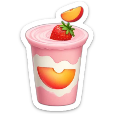 strawberry and peach yogurt sticker
