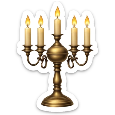 Dull brass gothic Victorian vintage lights and candles  sticker