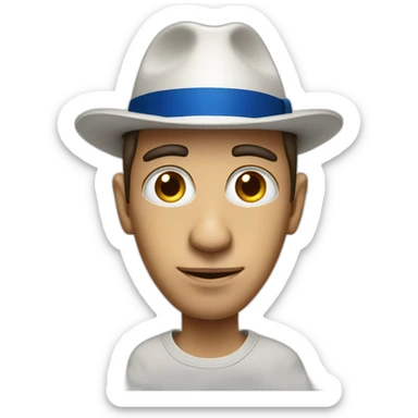 Man with big nose, little hat on the head, israel flag in the background sticker