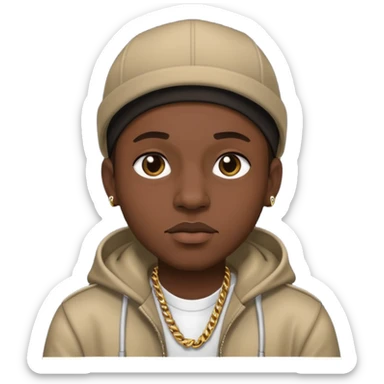 headshot of a male rapper sticker