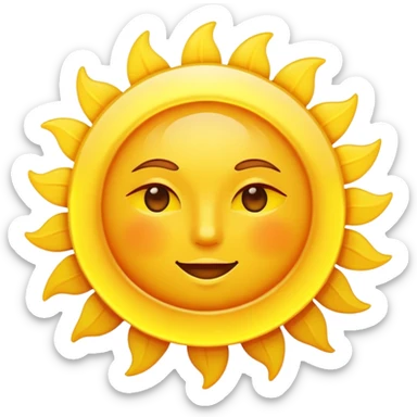 bright yellow sun with rays sticker