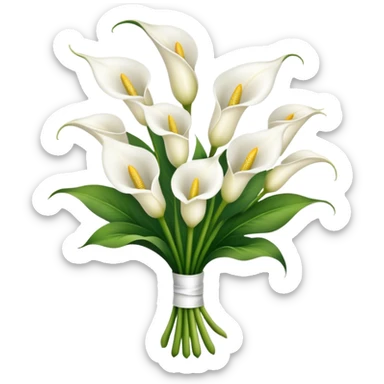 Cala lily flower bouquet sticker