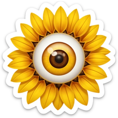 Un girasol y un ojo sticker