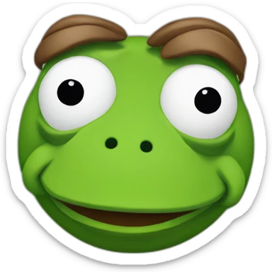 anxious kermit the frog sticker