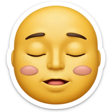 A male emoji with big fat lips with it’s eyes closed not smiling with its mouth closed and it’s yellow while making the ishowspeed face sticker