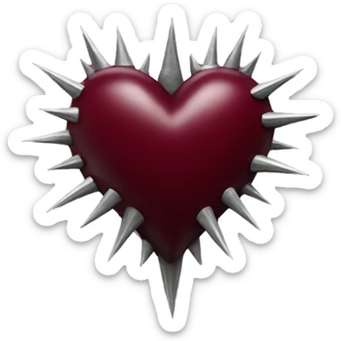 maroon heart with spikes sticker