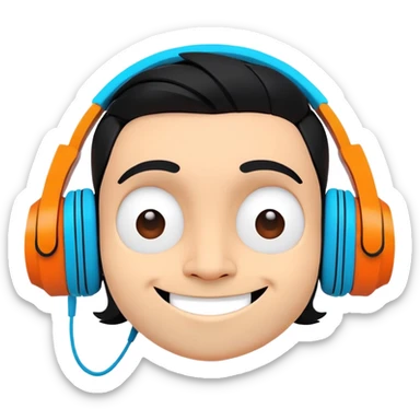 Sprunki character from Incredibox, cute cartoon mascot with headphones sticker