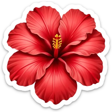 A hibiscus flower but in the shape of a heart sticker