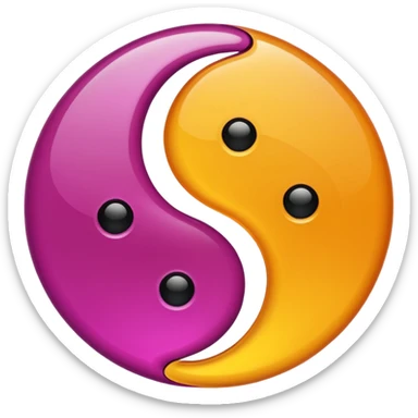 Yin Yang amber and magenta sticker