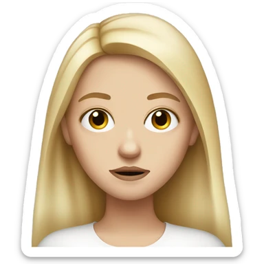 White girl with long blond hair who is Annoyed with bags under eyes  sticker