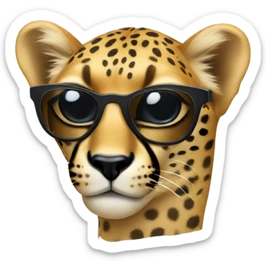Cheetah with sunglasses on sticker