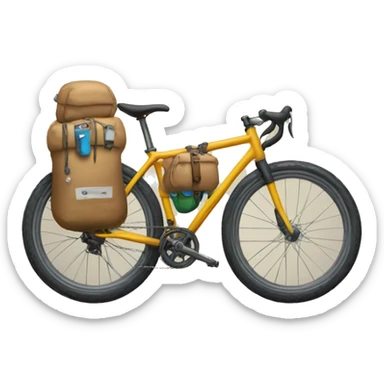 bicycle with bikepacking bags on sticker